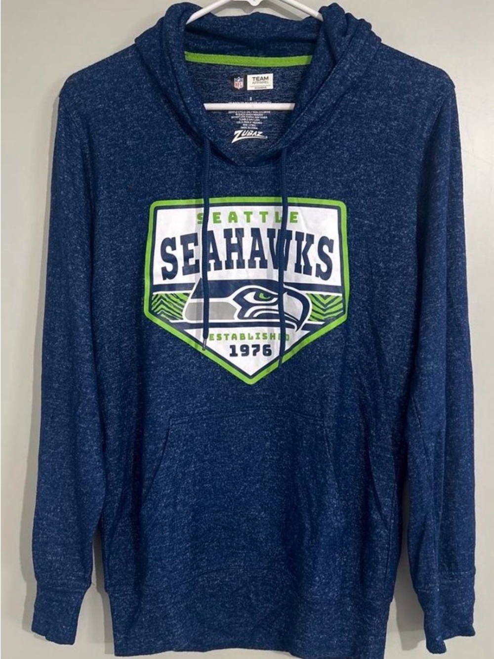 Seattle Seahawks Men's Navy Pullover Hoodie with Team Crest